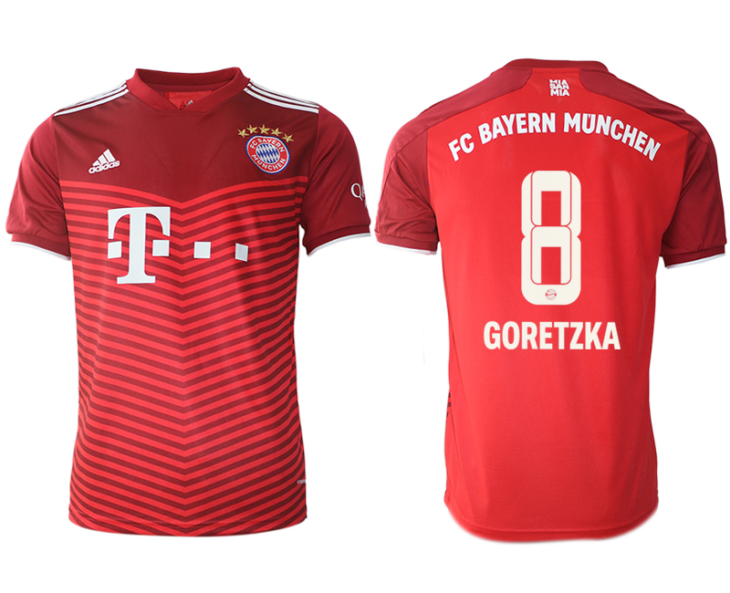Cheap Men 2021-2022 Club Bayern Munich home aaa version red 8 Soccer Jersey